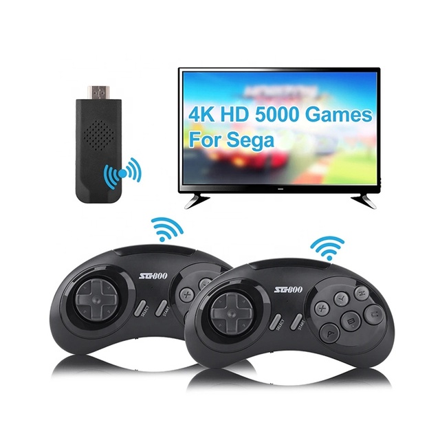SG800 2.4G 4K Built-in 5000 Games Retro Game Console for Segaes Megaes Drive Video Stick Controller