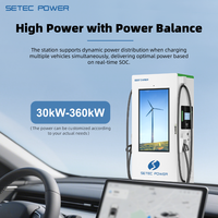 Station de recharge rapide DC pour véhicules électriques de niveau 3 SETEC POWER avec écran publicitaire de 55 pouces