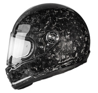 Casque de moto intégral rétro en fibre de carbone forgée avec Bluetooth - Certifié 3C - Unisexe - Direct usine