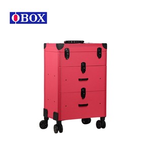 Trousse de maquillage Obox à trois étages avec poignée trolley, grande capacité 8,5 kg, organiseur de cosmétiques pour rangement à domicile, printemps 2023 - Product Image 2