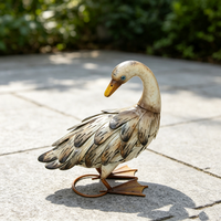 Statue de canard moderne résistante aux intempéries, sculpture de jardin, art métallique d'extérieur pour patio, ornement de pelouse
