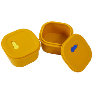 Silicone Lunch Box Rectangle Orange Color Airtight Lid Microwave Safe Food <b>Storage</b> <b>Container</b> - Product Image 1