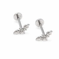 Clou d'oreille en titane ASTM F136 sans filetage, à enfiler, hypoallergénique, sans nickel, pour piercing du cartilage de l'oreille