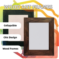 Marco de Fotos Moderno de Madera Marrón, Duradero, con Impresión UV en Lienzo, Forma Personalizada, Vertical, Decorativo para Pared, con Moldura