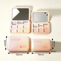 Palette à paupières vide de luxe en PET écologique, 6 ou 9 compartiments, en plastique recyclable, avec miroir, emballage magnétique pour maquillage