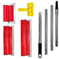 Lot de 5 grattoirs à mastic 10/16/24 pouces avec adaptateur à clip et perche d'extension à 4 sections, couteau à lisser pour cloisons sèches pour la construction murale