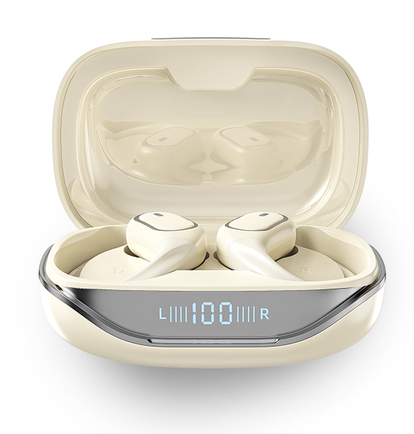 T16 Wireless 5.4 TWS Earbuds Stereo Music Earphones with Digital Display for 5.3 IPX5 Waterproof Type-C Charging Case