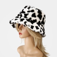 Chapeau de pêcheur unisexe automne-hiver, nouveau design, fausse fourrure, deux tons, peluche épaisse et chaude, bonnet décontracté, motif de feuille de dessin animé, cyclisme