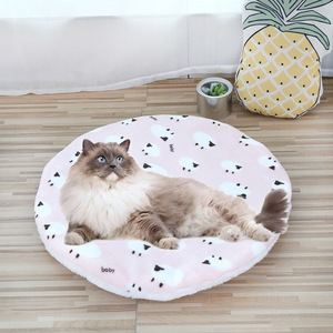 Pet Dog Bed Round Double Sided Thickened Warm <b>Mat</b> With Animal Pattern For Indoor Use - Product Image 2