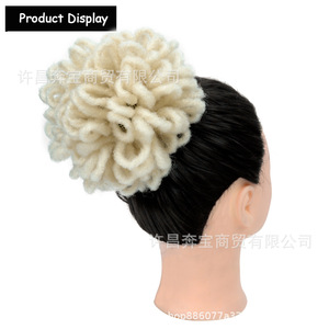 Afro Puff Cordon de serrage Queue de cheval <span class=keywords><strong>Chignon</strong></span> Dreadlock Style bouclé <span class=keywords><strong>Chignon</strong></span> africain Code Paquet Version publiée <span class=keywords><strong>Chignon</strong></span> - Product Image 3