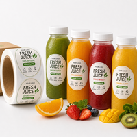 Étiquettes d'emballage autocollantes personnalisées en rouleau, autocollants imprimés, étiquettes imperméables pour bouteilles de jus, étiquettes de sécurité alimentaire pour l'emballage alimentaire