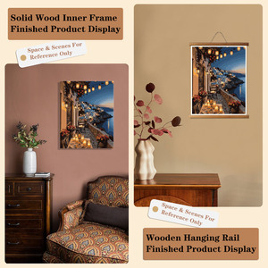 Kit de Pintura por Números, Pintura al Óleo DIY, 40*50cm, Santorini Nocturna, Pueblo Marino, Decoración de Pared para el Hogar - Product Image 2