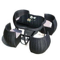 Mobilier d'extérieur de haute qualité étanche hôtel villa rotin osier extérieur patio jardin table chaise ensemble