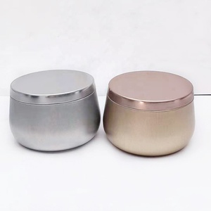 Candle metal aluminum jar tins container round candle tin cans 8oz with lid candle vessels in bulk Storage jar
