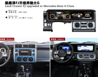 Panel Instrumen Layar Ganda 24,6 Inci & Pemutar DVD Android Mobil untuk Toyota FJ Cruiser 2007-2021 Modifikasi ke Mercedes-Benz G-Class