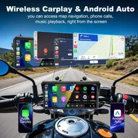 Freedconn Écran sans fil pour moto Carplay Android Auto 8,1 pouces, caméra embarquée 4K pour navigation GPS, affichage étanche IPX7