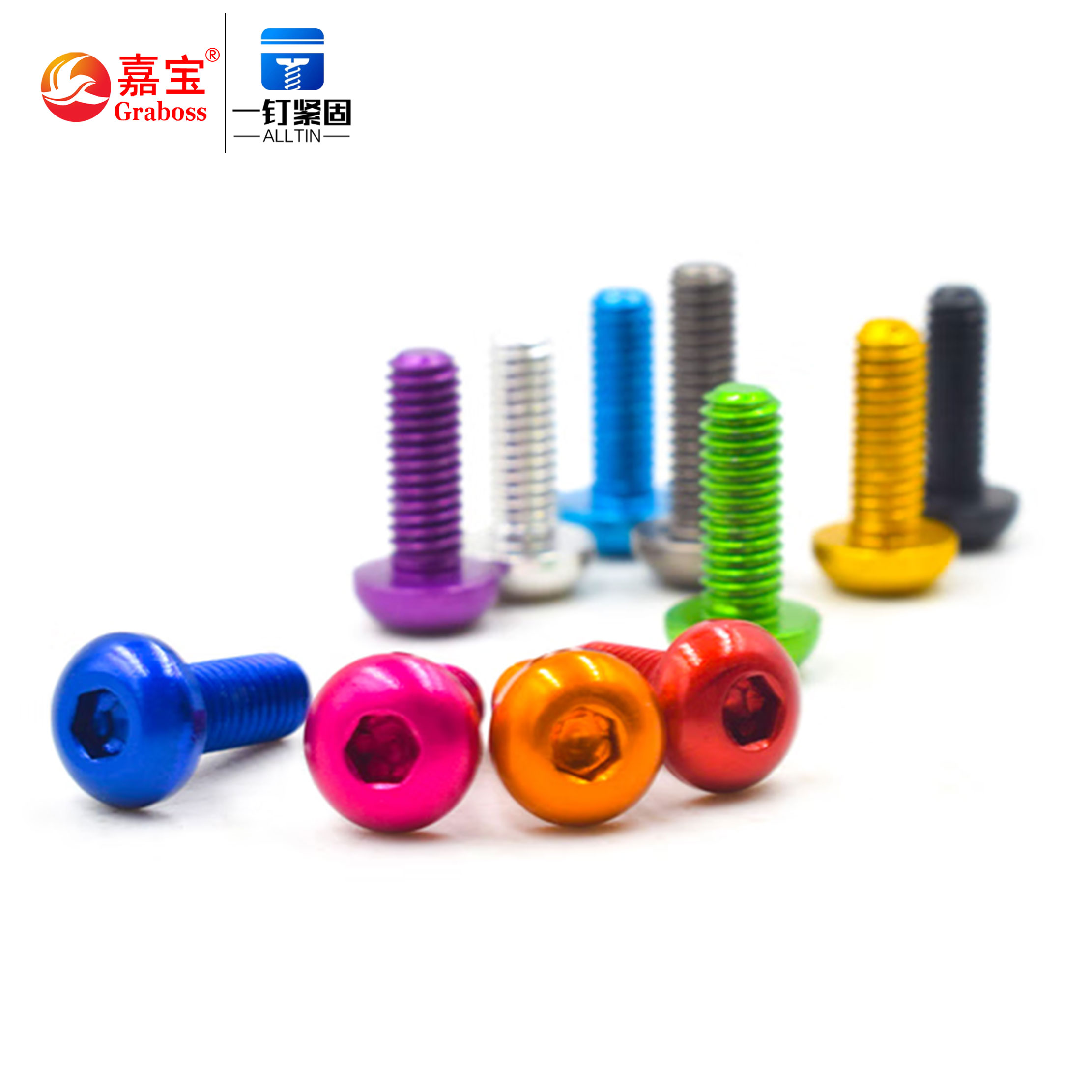 Aluminum Color Anodized Button Head Screws M2 M3 M4 Colorful Hexagon Socket Screw