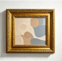 Moulure de cadre photo en bois massif 95x55mm, finition dorée, surface sculptée, pour décoration murale de galerie d'art
