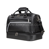 Sac de voyage d'accessoires de golf en cuir végétalien de luxe à deux étages avec confiance depuis 20 ans et plus.