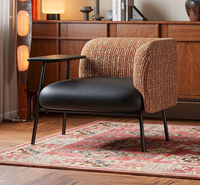 Fauteuil pivotant capitonné moderne, écologique et imperméable pour salon et bureau à domicile, usage de loisirs