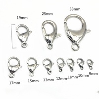 Vente en gros de fermoir à pince de homard en acier inoxydable de 25mm pour bijoux, bracelets en pierres précieuses et cordon en cuir.