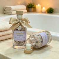 Sel de Bain Epsom Brineblum avec Bleuet Séché et Huile Essentielle Naturelle, Bain Corporel Premium pour Spa à Domicile