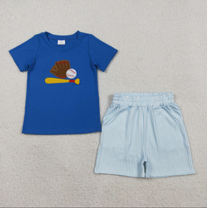 Conjuntos de Ropa Deportiva para Bebés y Niños Pequeños, Camisetas Bordadas con Diseño de Béisbol, Pantalones Cortos - Product Image 3