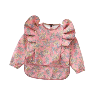 Babero de bebé de manga larga de nuevo diseño para niños, ropa impermeable de Material PU con cierre de botón a presión, patrón impreso - Product Image 4
