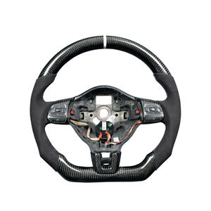 Volante Deportivo Personalizado de Fibra de Carbono de Fondo Plano para Volkswagen Scirocco Jetta Golf 6 <span class=keywords><strong>Polo</strong></span> <span class=keywords><strong>Gti</strong></span> <span class=keywords><strong>Mk6</strong></span> 6r - Product Image 1