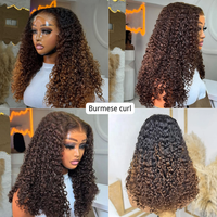 Perruque en cheveux humains vierges bouclés birmans 100% naturels, haute densité 12A, sans colle, avec dentelle HD 13x4 – Fournisseur de confiance
