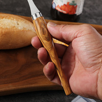 Couteau à pain en acier inoxydable, outil à découper la pâte, lame courbée, manche en bois, lames remplaçables, trancheur de pain artisanal pour la fabrication maison