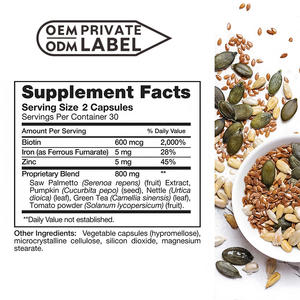 गर्म बिक्री बालों के नुकसान पूरक हार्ट ब्लॉकर कैप्सूल बायोटिन ने पैलेमेटो को मजबूत बालों के विटामिन विकास कैप्सूल के पूरक के पूरक के रूप में देखा - Product Image 2