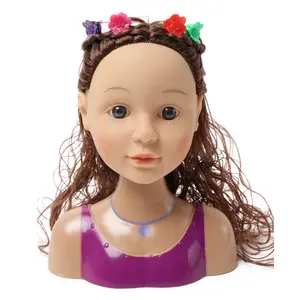 Cabeça de boneca de maquiagem para crianças, conjunto de bonecas de meia duração