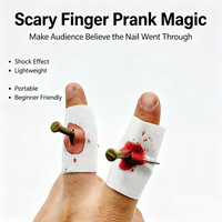 Accessoire de magie effrayant pour piercing d'ongle, couvre-doigt réaliste avec plaie sanguine, jouet de farce amusant pour la scène, personnalisable