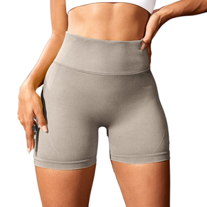 Shorts de Yoga Tejidos sin Costuras Estilo Europeo y Americano, Pantalones de Fitness de Cintura Alta Color Durazno, Ajustados para Correr, para <span class=keywords><strong>Mujer</strong></span> - Product Image 1