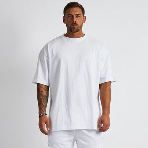 T-shirts Homme Oversize Streetwear Qualité Supérieure en Coton Lourd – Nouveaux Modèles Épaules Tombantes Personnalisables - Product Image 1