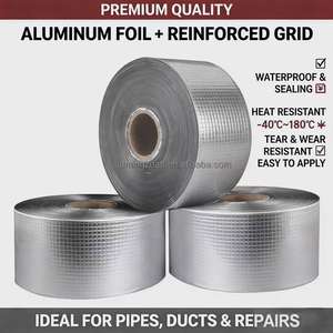 <span class=keywords><strong>Cinta</strong></span> Adhesiva <span class=keywords><strong>de</strong></span> <span class=keywords><strong>Aluminio</strong></span> <span class=keywords><strong>de</strong></span> Alta Resistencia para HVAC, 20m, Reflectante, para Ventilaciones y Hornos, con Adhesivo Acrílico Activado por Agua - Product Image 6