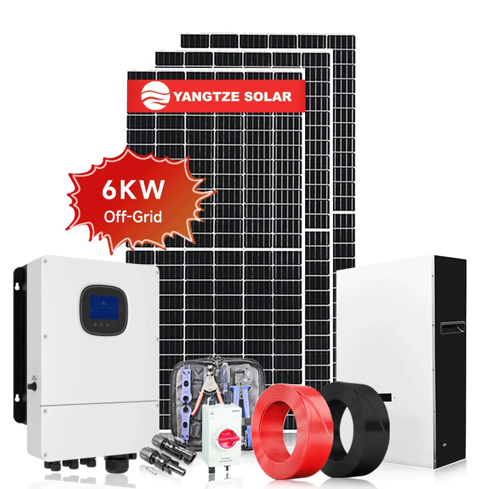 6 кВт, лучшая солнечная энергетическая система, солнечные панели для автономной жизни, автономный комплект