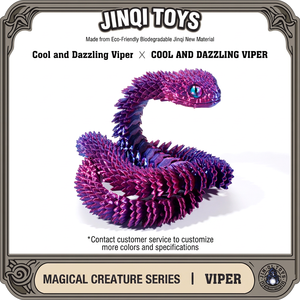 Figurine de serpent articulée imprimée en 3D, ornement animal mobile, modèle d'exposition coloré, cadeau décoratif - Product Image 5