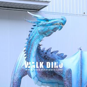 Sculpture Animatronique de Dragon Bleu et Dragon Occidental, Réaliste, Synchronisée avec des Sons de Rugissement de Dinosaure, pour Films - Product Image 4