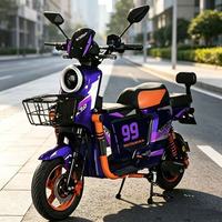 Vélo électrique urbain 72V 800W à 3 vitesses avec moteur sans balais, batterie au plomb-acide et écran numérique pour adultes