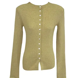 MADEINOST zeytin yeşil yuvarlak boyun katmanlı alt kazak ceket üst yumuşak yapışkan Vintage Pit örme hırka