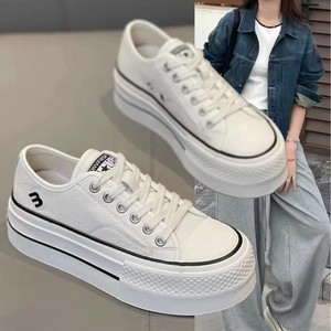 Baskets blanches à semelle épaisse en cuir véritable <span class=keywords><strong>MEMA</strong></span> pour femme – Nouveautés Printemps 2025 – Chaussures polyvalentes à lacets, décontractées et sportives - Product Image 2
