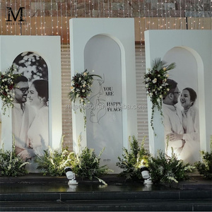 MILE Popular - Juego de 3 Piezas de <span class=keywords><strong>Fondo</strong></span> Rectangular Blanco para Arco, Decoración de <span class=keywords><strong>Fondo</strong></span> para Escenario de Boda de PVC Acrílico - Product Image 1