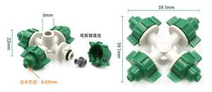 Arroseur <span class=keywords><strong>d</strong></span>'irrigation <span class=keywords><strong>pour</strong></span> plantes <span class=keywords><strong>de</strong></span> serre <span class=keywords><strong>de</strong></span> jardin, brumisateur à 4 voies, <span class=keywords><strong>buse</strong></span> <span class=keywords><strong>de</strong></span> brumisation croisée avec connecteur Anti-goutte - Product Image 4