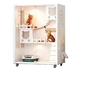 Gran Venta de Casa de Lujo Grande para Gatos de Madera Maciza, Villa de Varios Niveles con Forma Rectangular para Interiores - Product Image 1