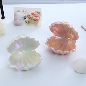 Plateau décoratif créatif en coquillages et perles avec éclairage pour le rangement de bijoux dans la chambre et la décoration d'aquarium - Product Image 5