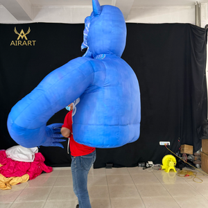 Figura Inflable Gigante de Calavera Azul para Halloween, Fiestas Temáticas de Terror, Eventos en Bares y Parques de Diversiones con Temática de Terror - Product Image 3