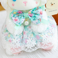 Peluche Agneau Kawaii Lolita en Gros avec Robe Amovible, Adorable Poupée Mouton Blanc en Peluche, Décoration Maison, Cadeau d'Anniversaire pour Enfants