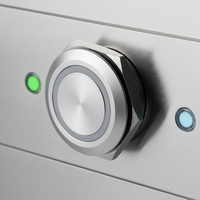 Interrupteur à bouton-poussoir LED éclairé, étanche IP67, en acier inoxydable, pour appareils électroménagers